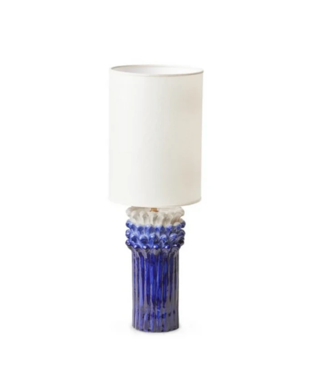 Blue Cardo Ceramic Lamp with plain shade