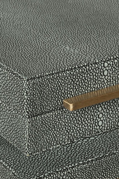 Set of 3 Green Faux Shagreen Boxes