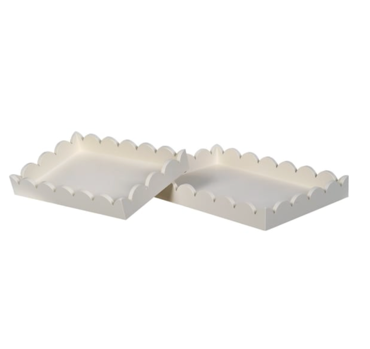 Set of 2 White Petal Trays