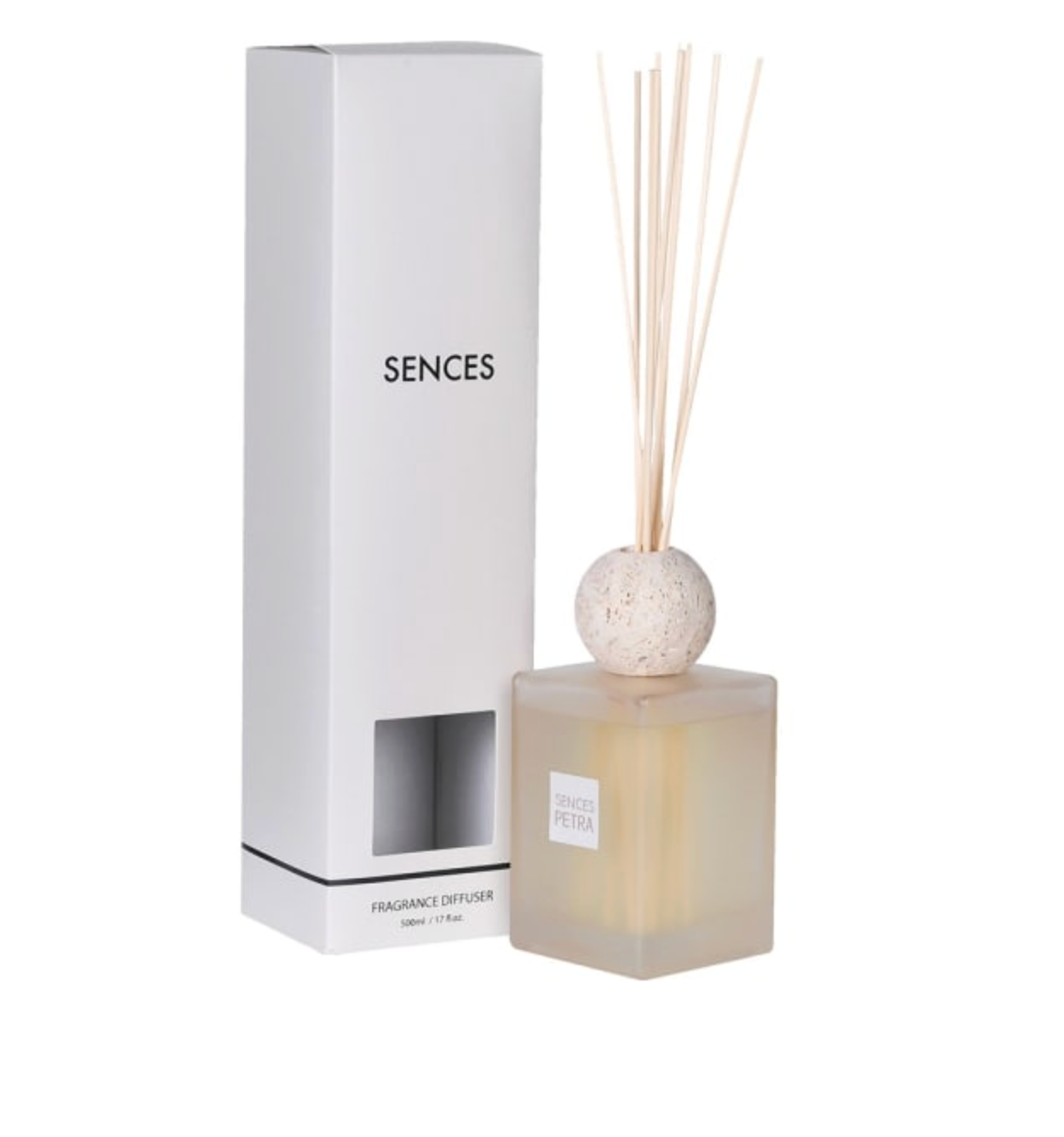 Sences Petra Large Reed Diffuser with Travertine Ball Top