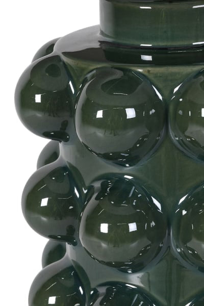 Green Bobble Lamp with Linen Shade