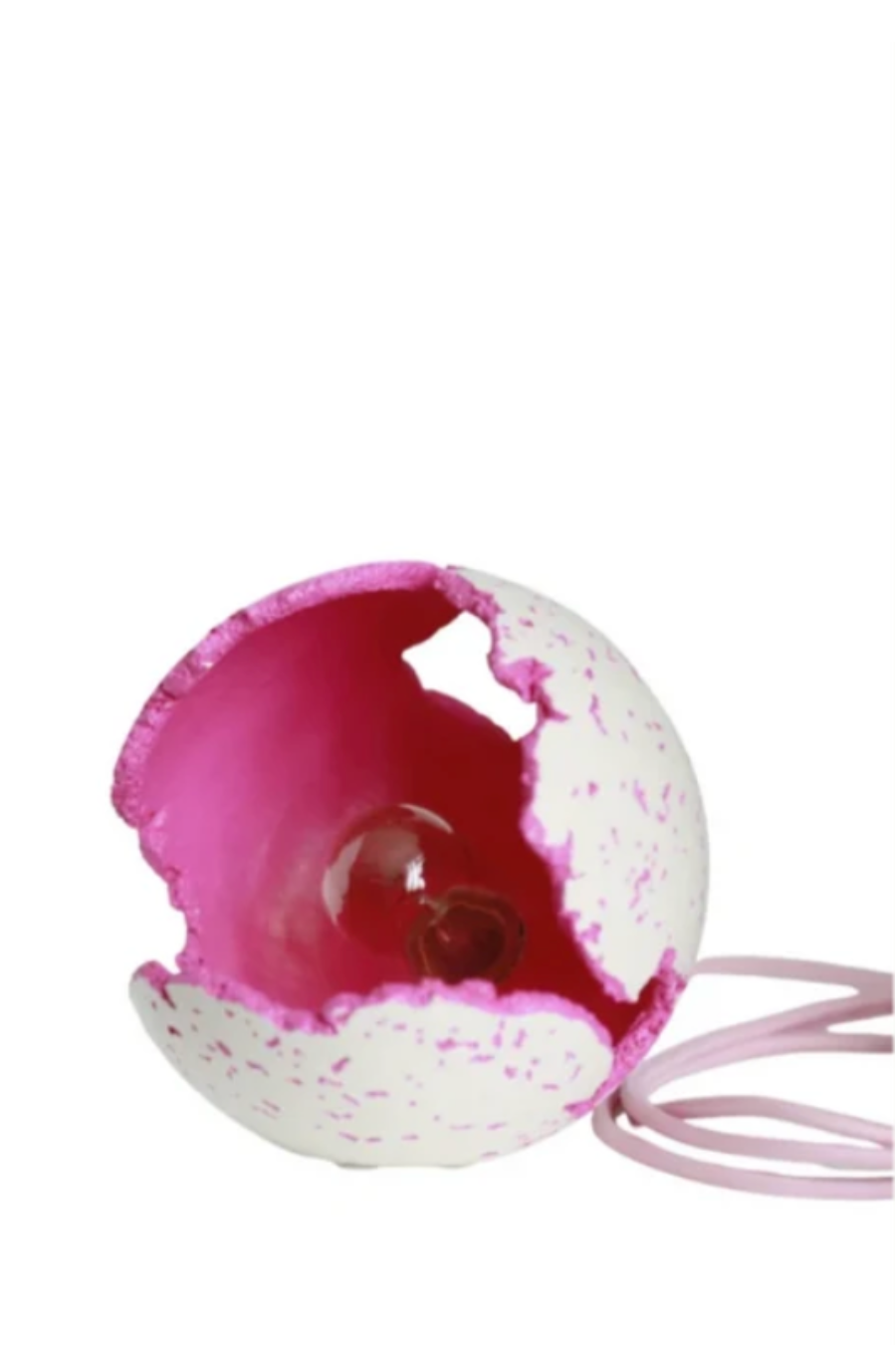 White Concrete & Bright Pink Sphere Table Lamp