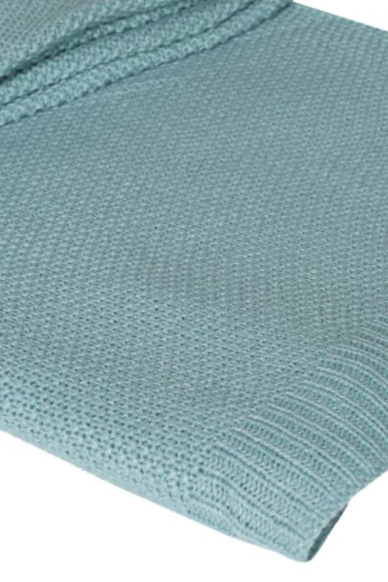 Aqua Knitted Throw