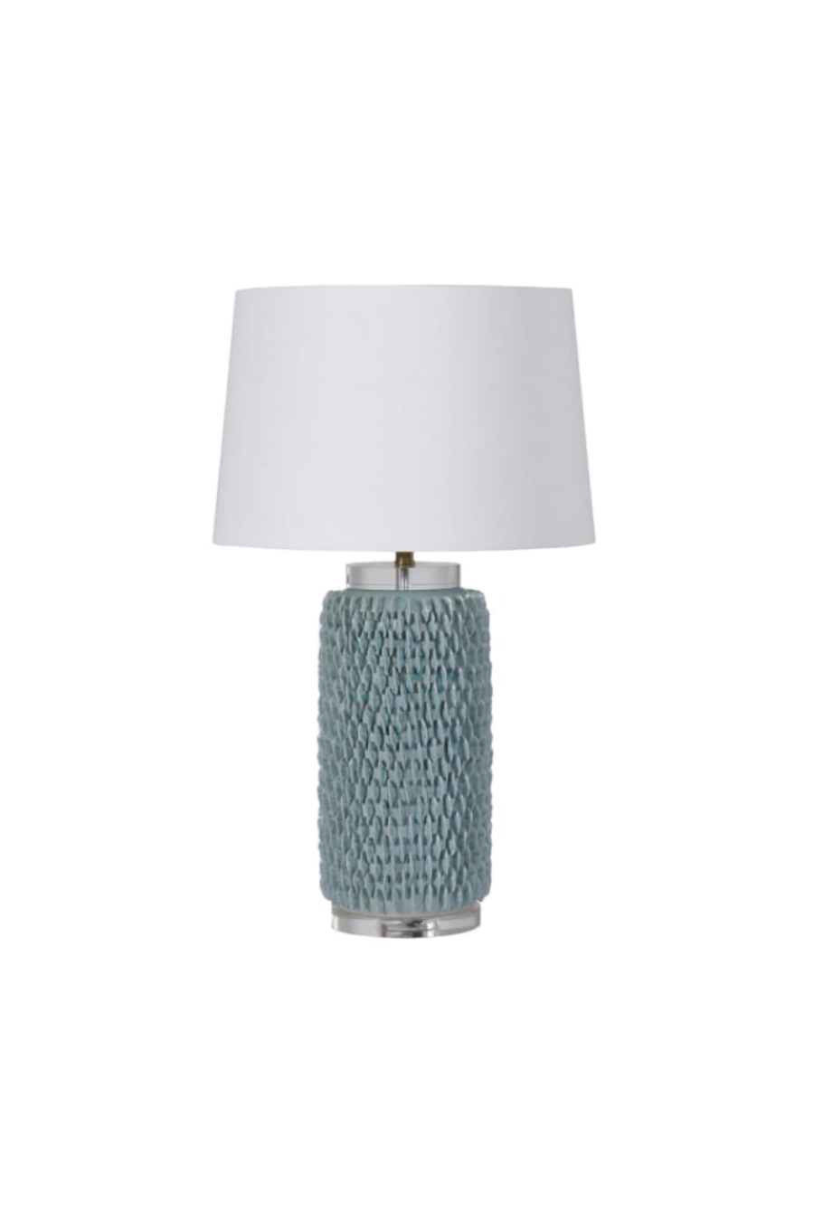 Ceramic Aqua Green Jar Table Lamp with Shade