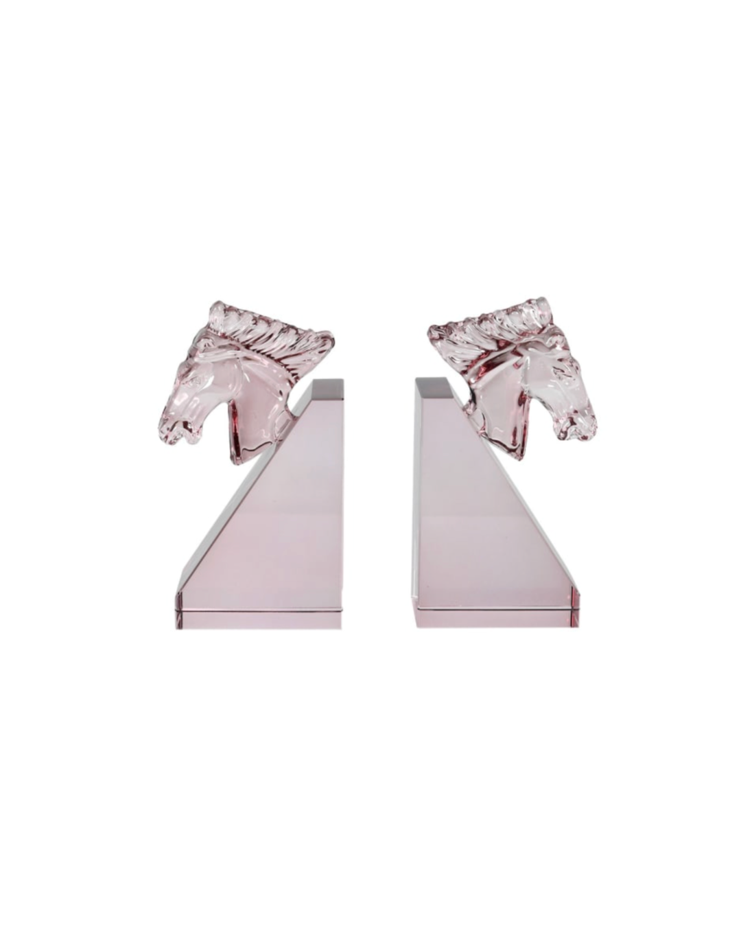 Blush Crystal Horse Bookends