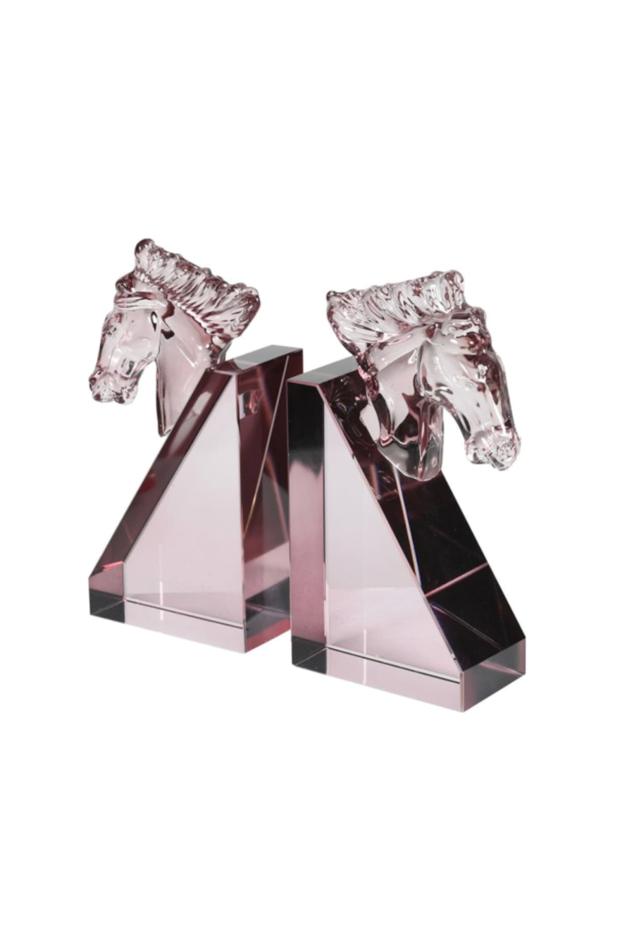 Blush Crystal Horse Bookends