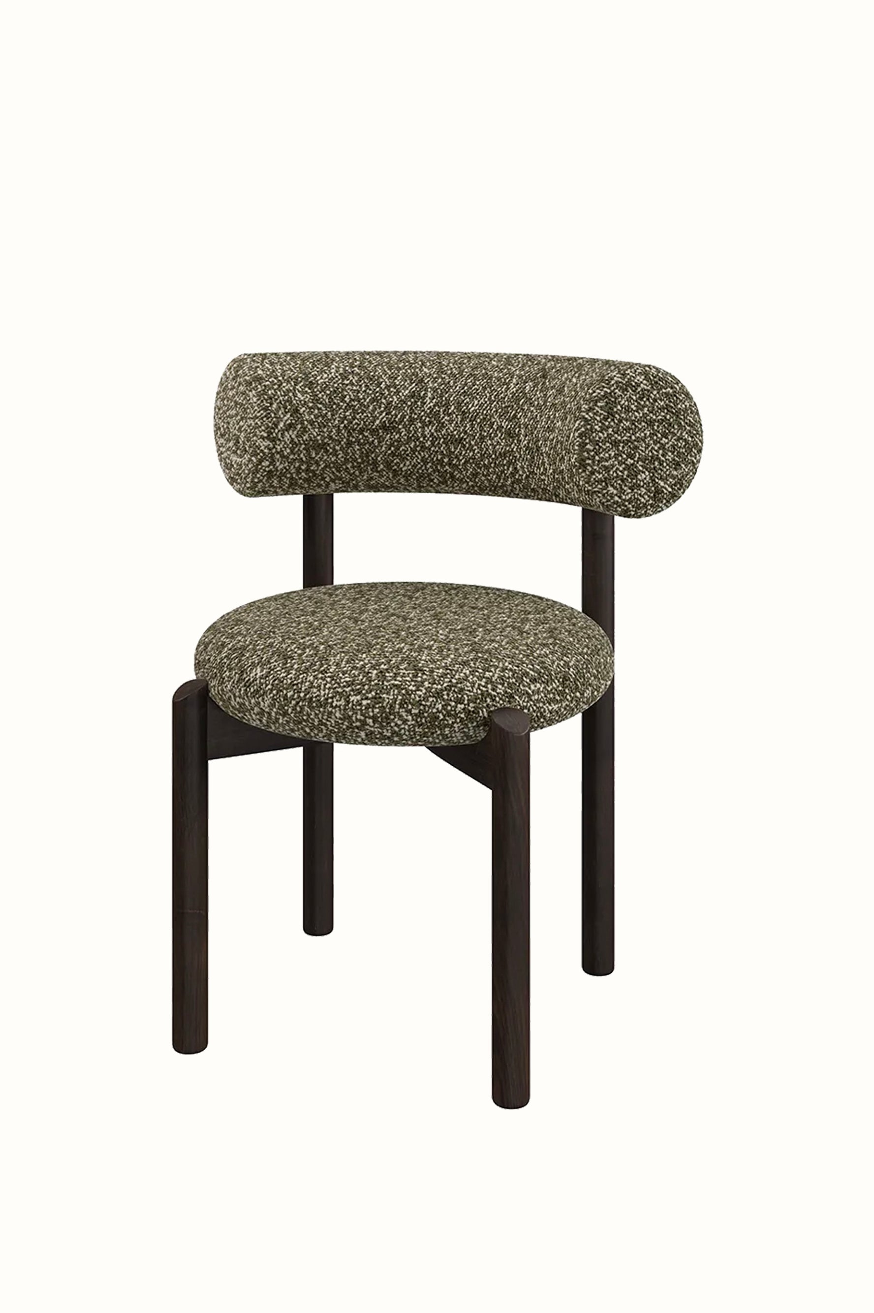 Curved Bouclé Dining Chair