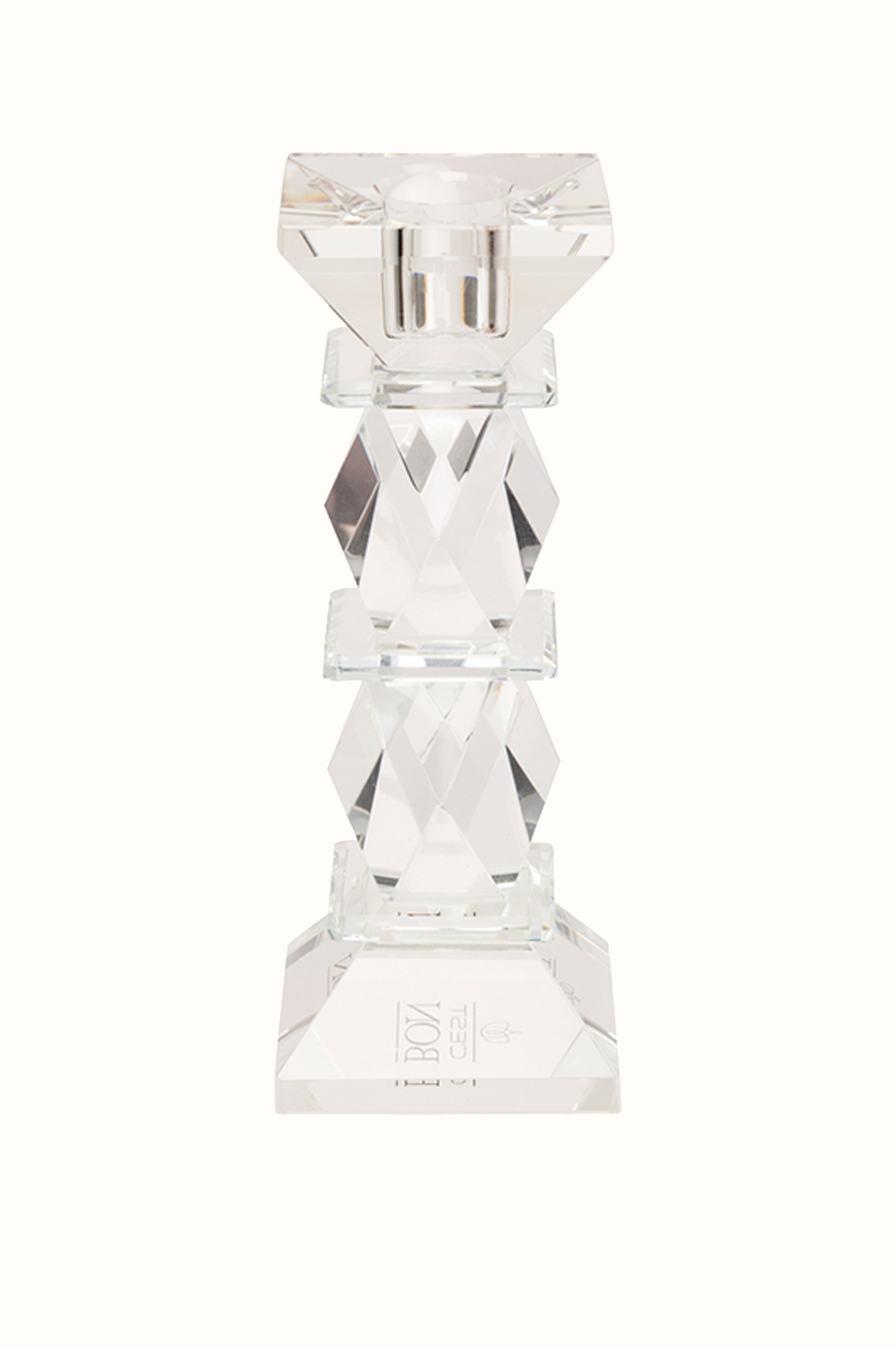 Clear Crystal Candle Holder