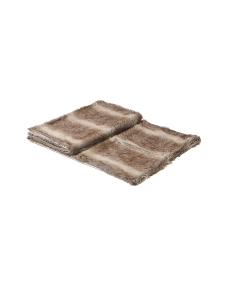 Large Chunky Stripe Faux Fur Throw