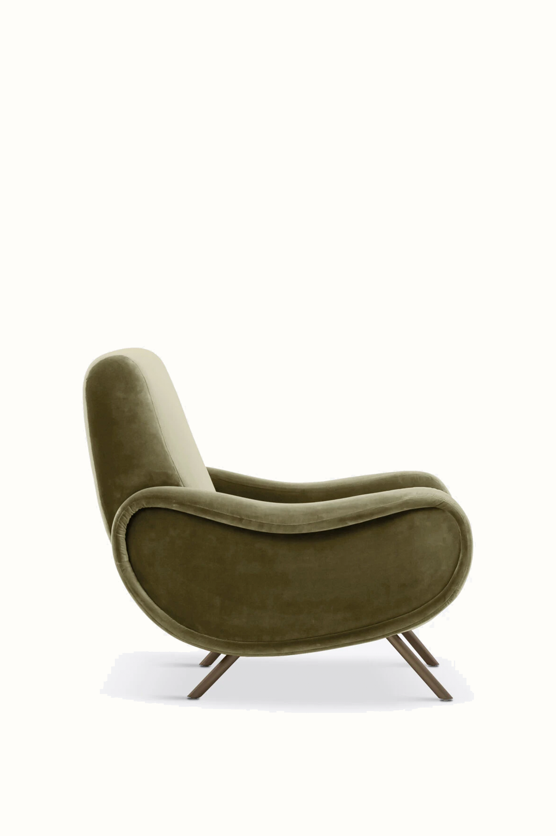 Mid-Century Modern Velvet Armchair