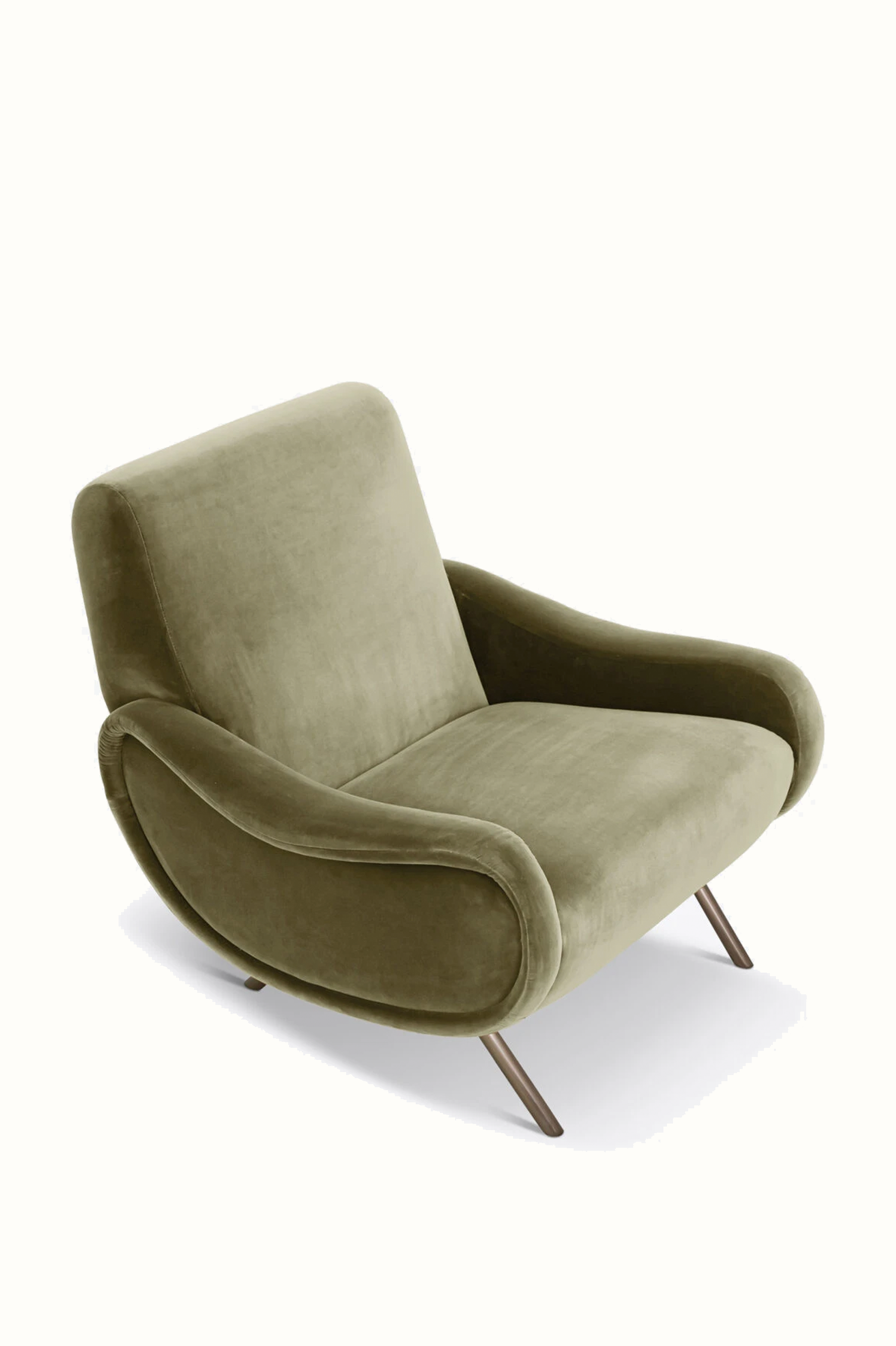 Mid-Century Modern Velvet Armchair