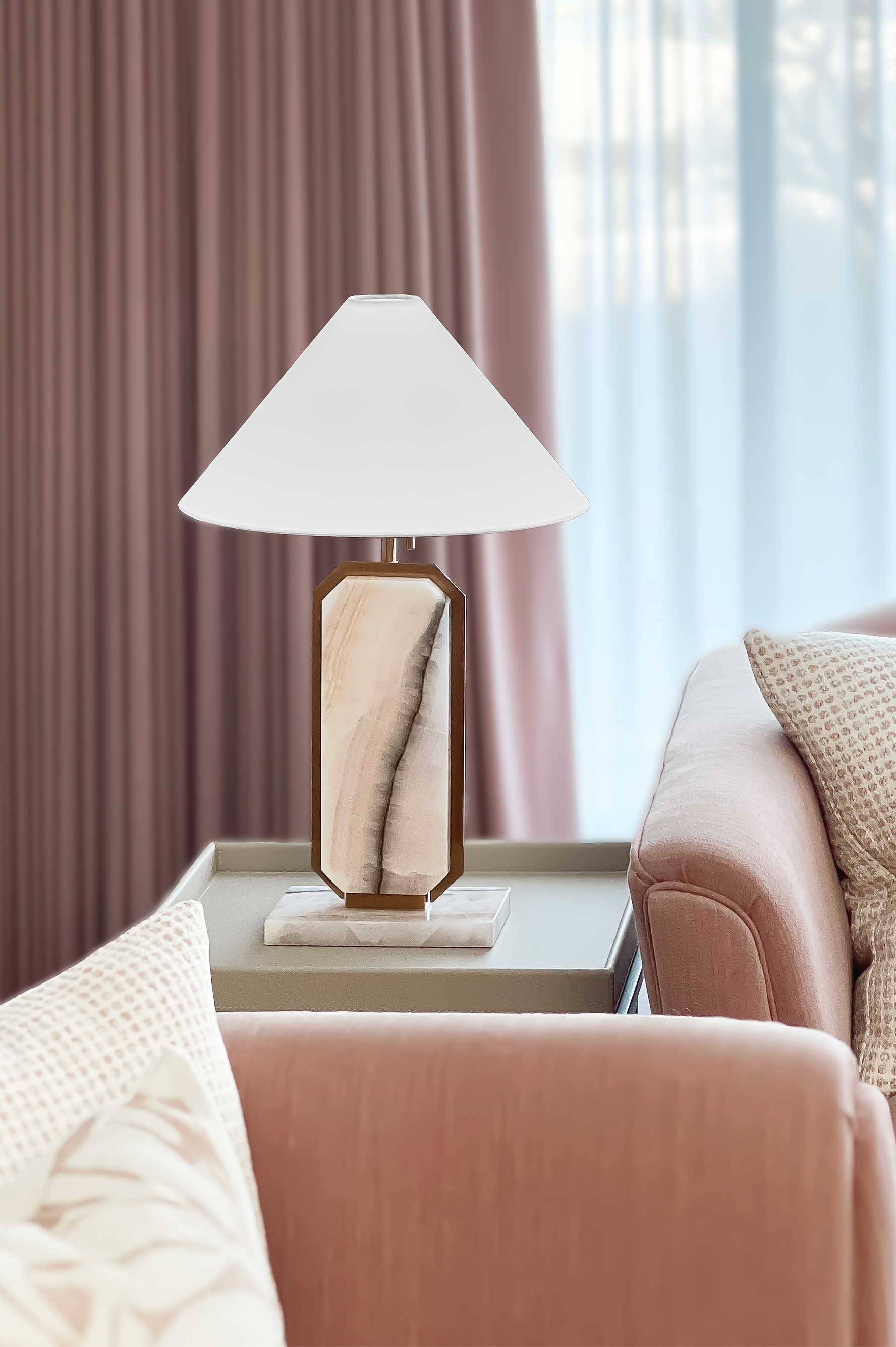 Blush Marble Table Lamp