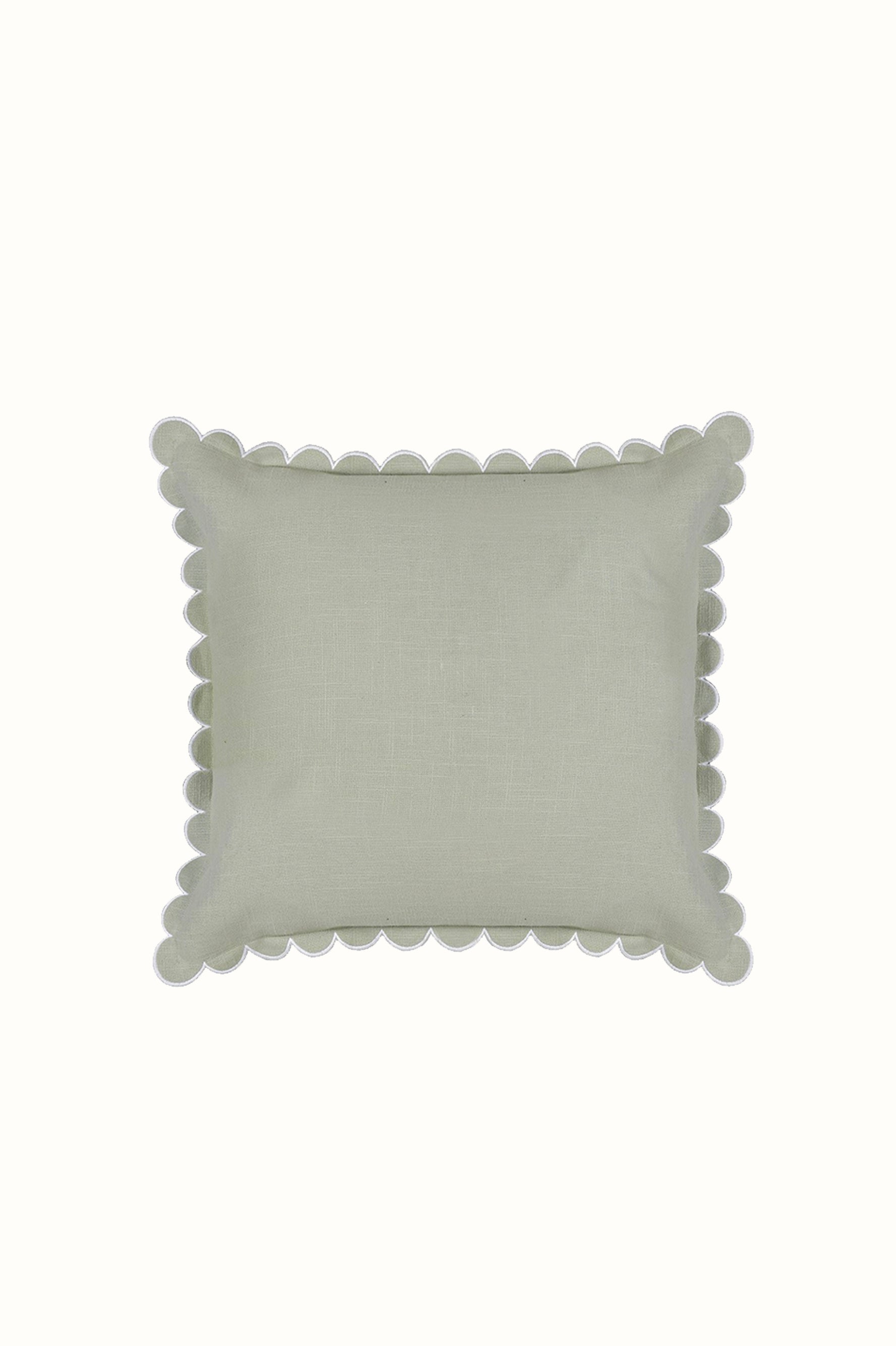 Mint Scalloped Cushion Cover
