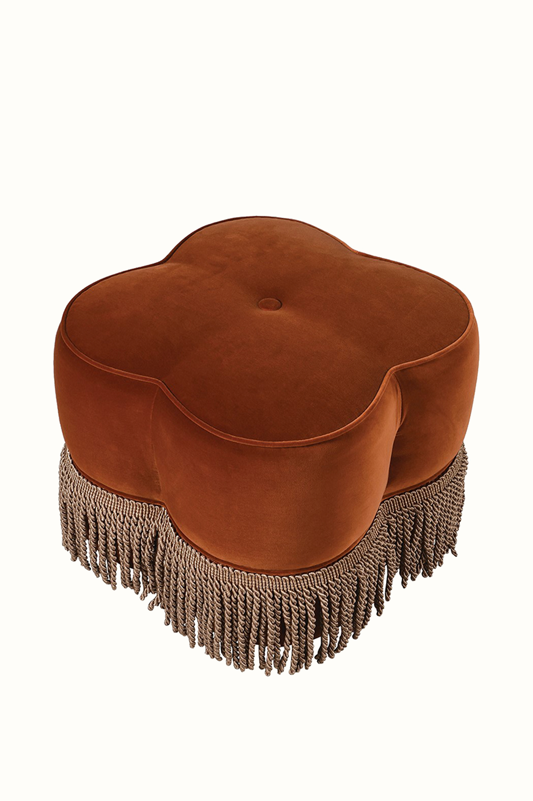 Orange Blossom Stool with Fringe