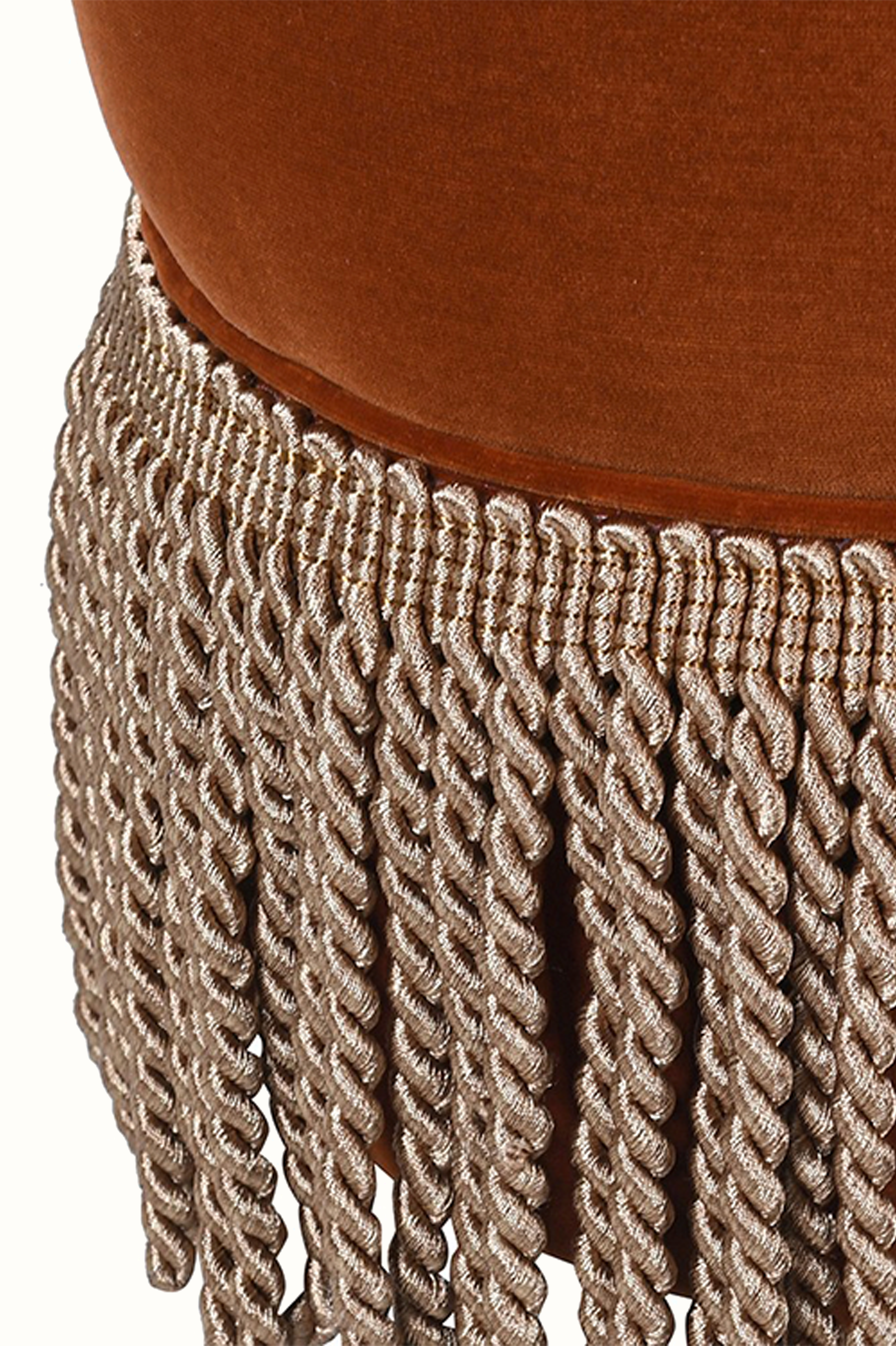 Orange Blossom Stool with Fringe