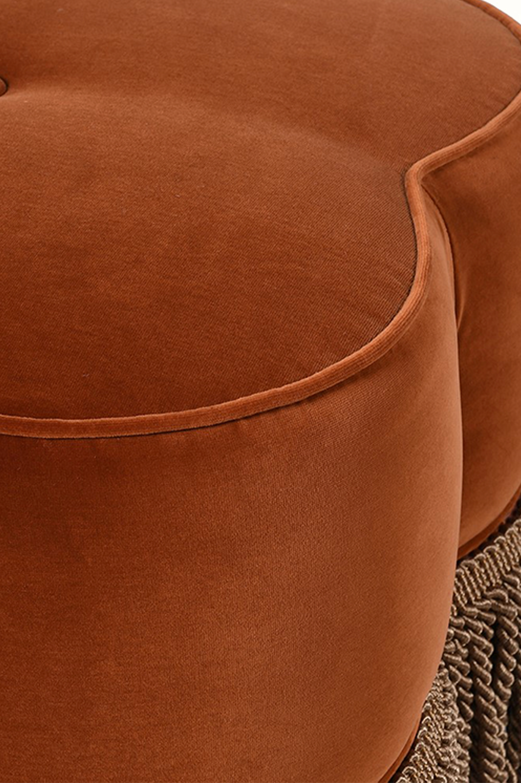 Orange Blossom Stool with Fringe