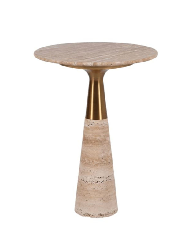 Travertine Side Table