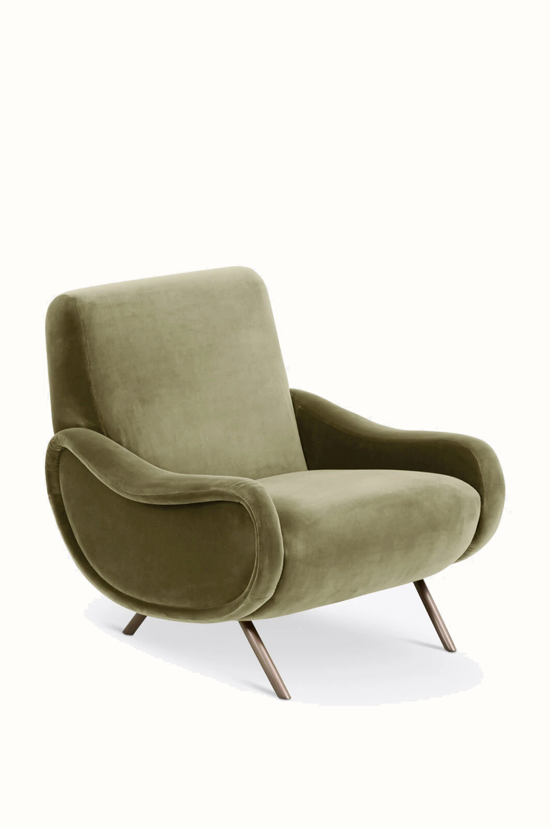 Mid-Century Modern Velvet Armchair