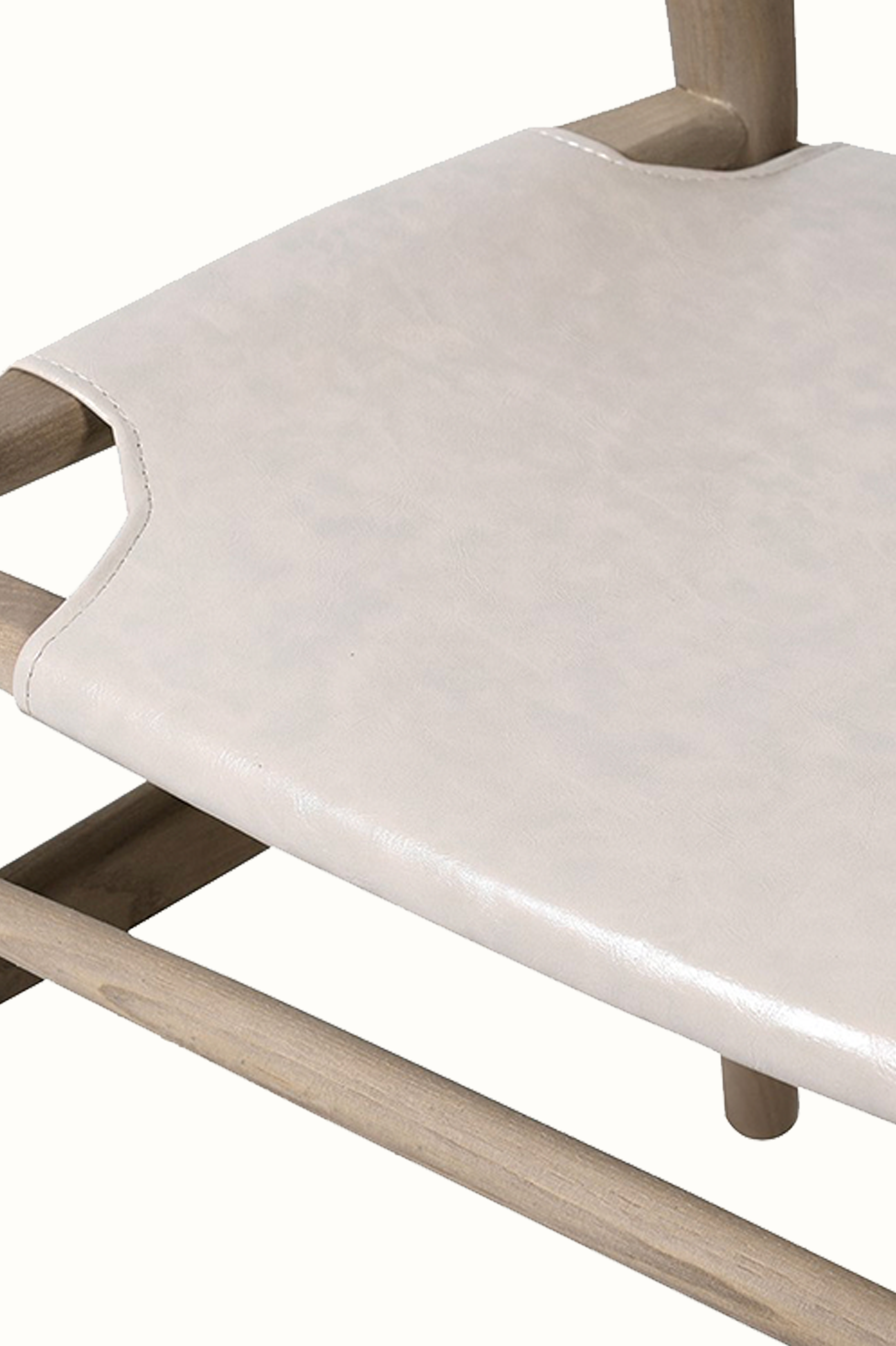 Grey Wishbone Chair with Leather Seat