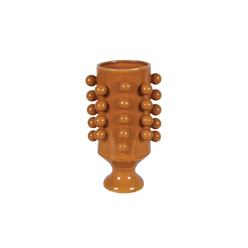 Tall Mustard Bobble Vase