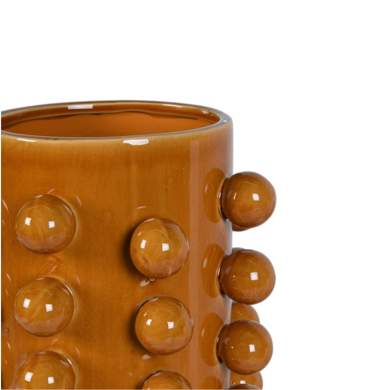 Tall Mustard Bobble Vase