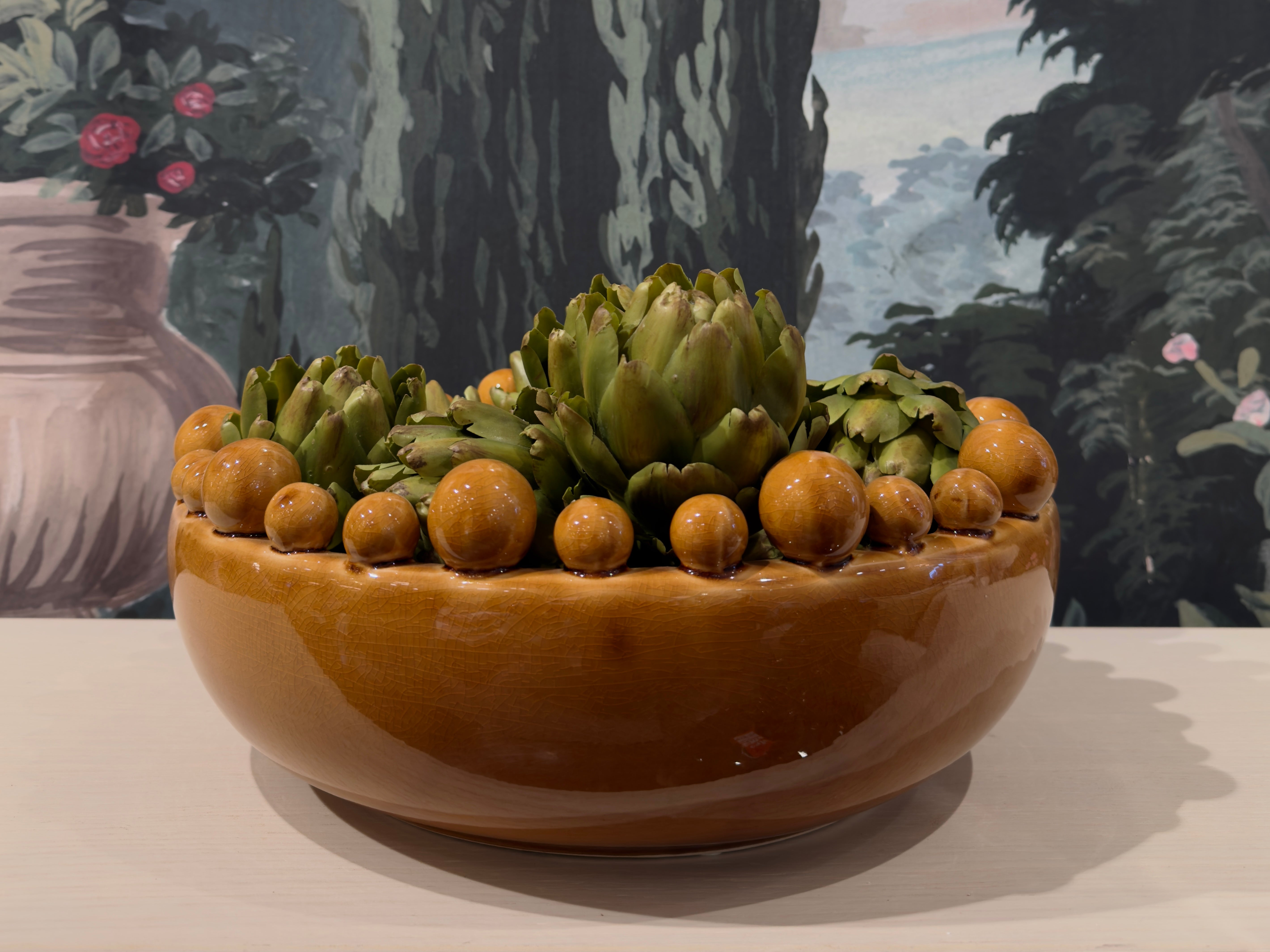 Mustard Bobble Edged Bowl
