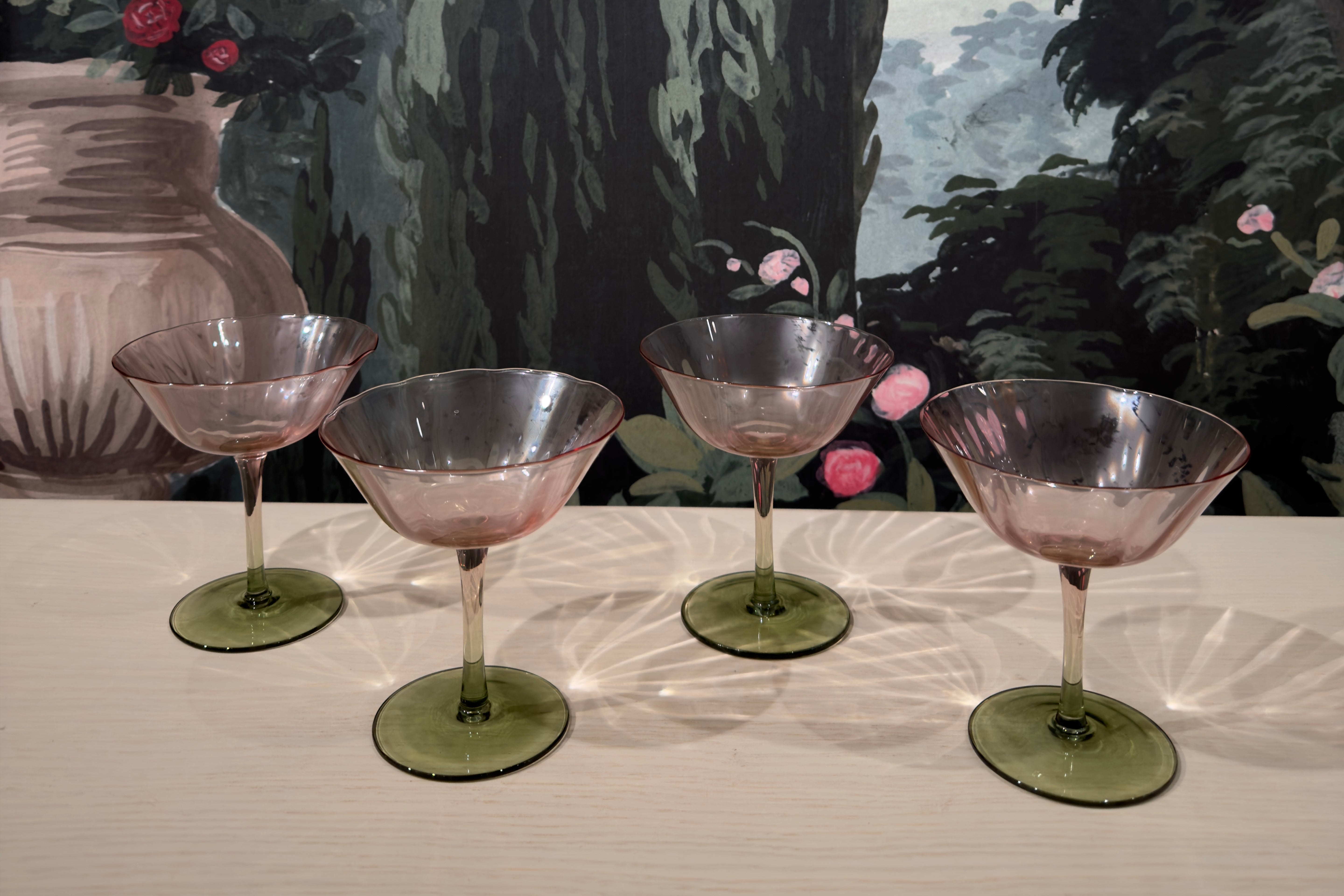 Set of 4 Fleur Coupe Glasses
