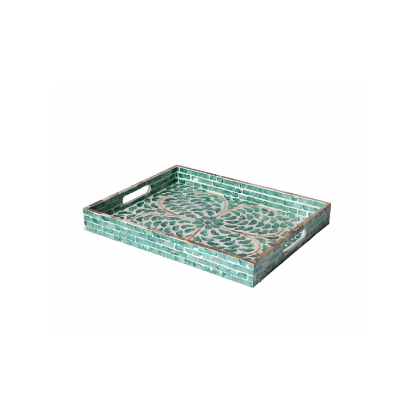 Turquoise Capiz Tray