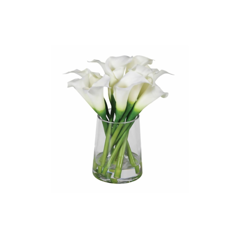 Small Calla Lillies in Glass Vase