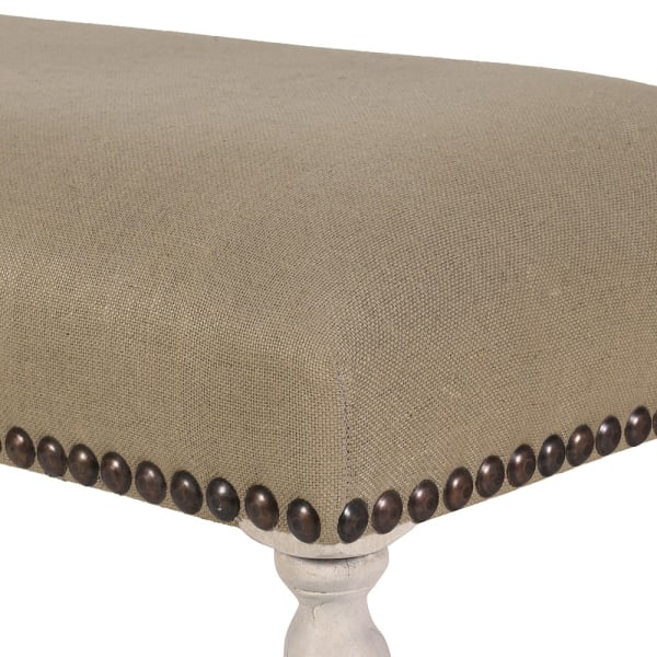 Imperial Linen Distressed Turned Leg Bench