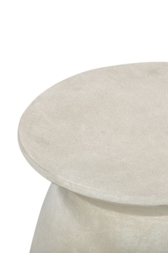 Ivory Stucco Outdoor Side Table