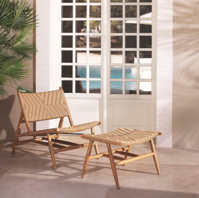 Outdoor Chair and Foot Stool