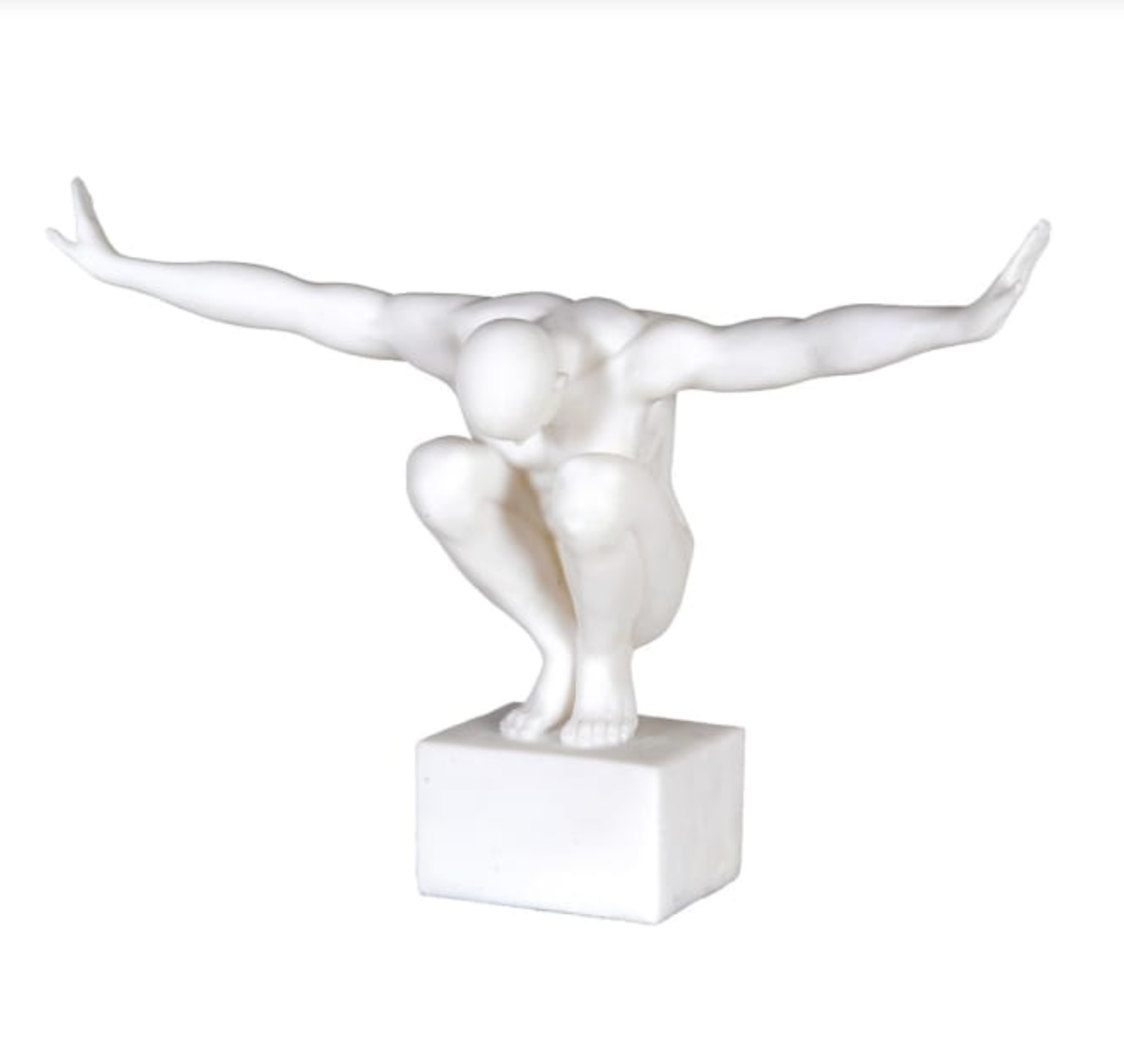 Small White Man Figurine On Stand