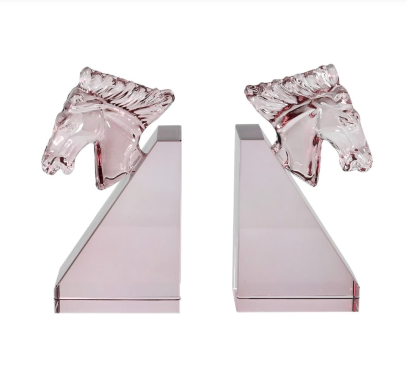 Blush Crystal Horse Bookends