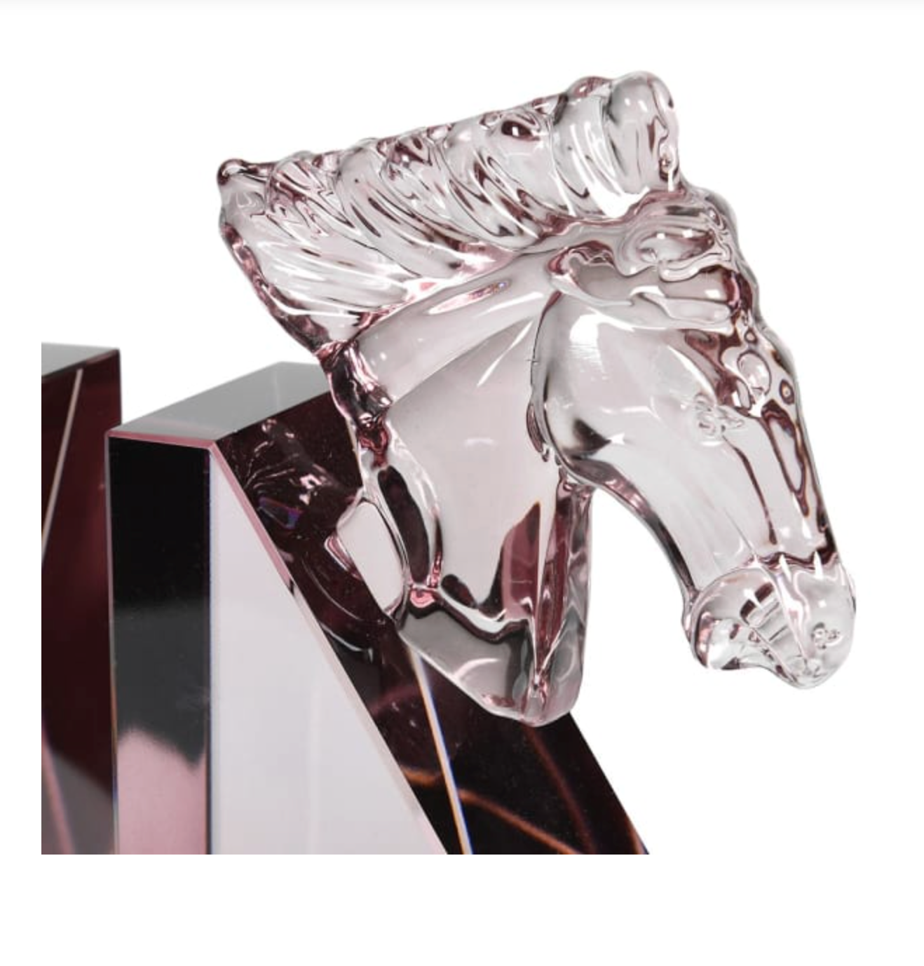 Blush Crystal Horse Bookends