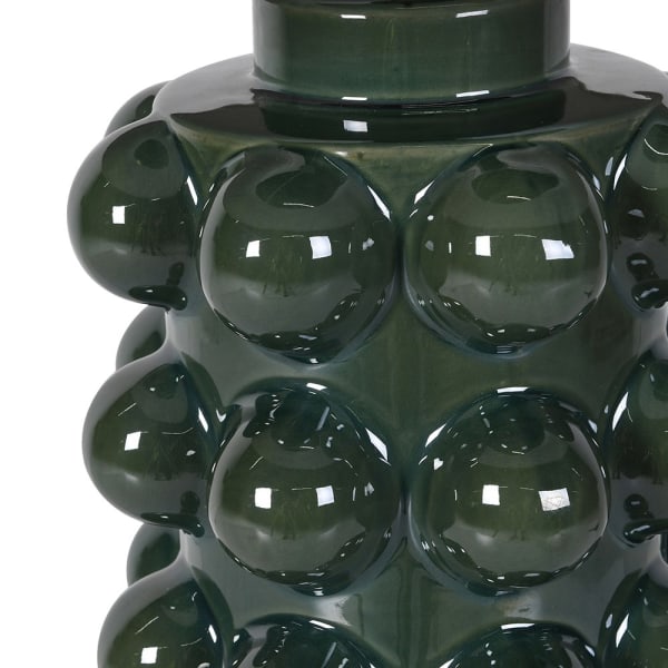 Green Bobble Lamp with Linen Shade