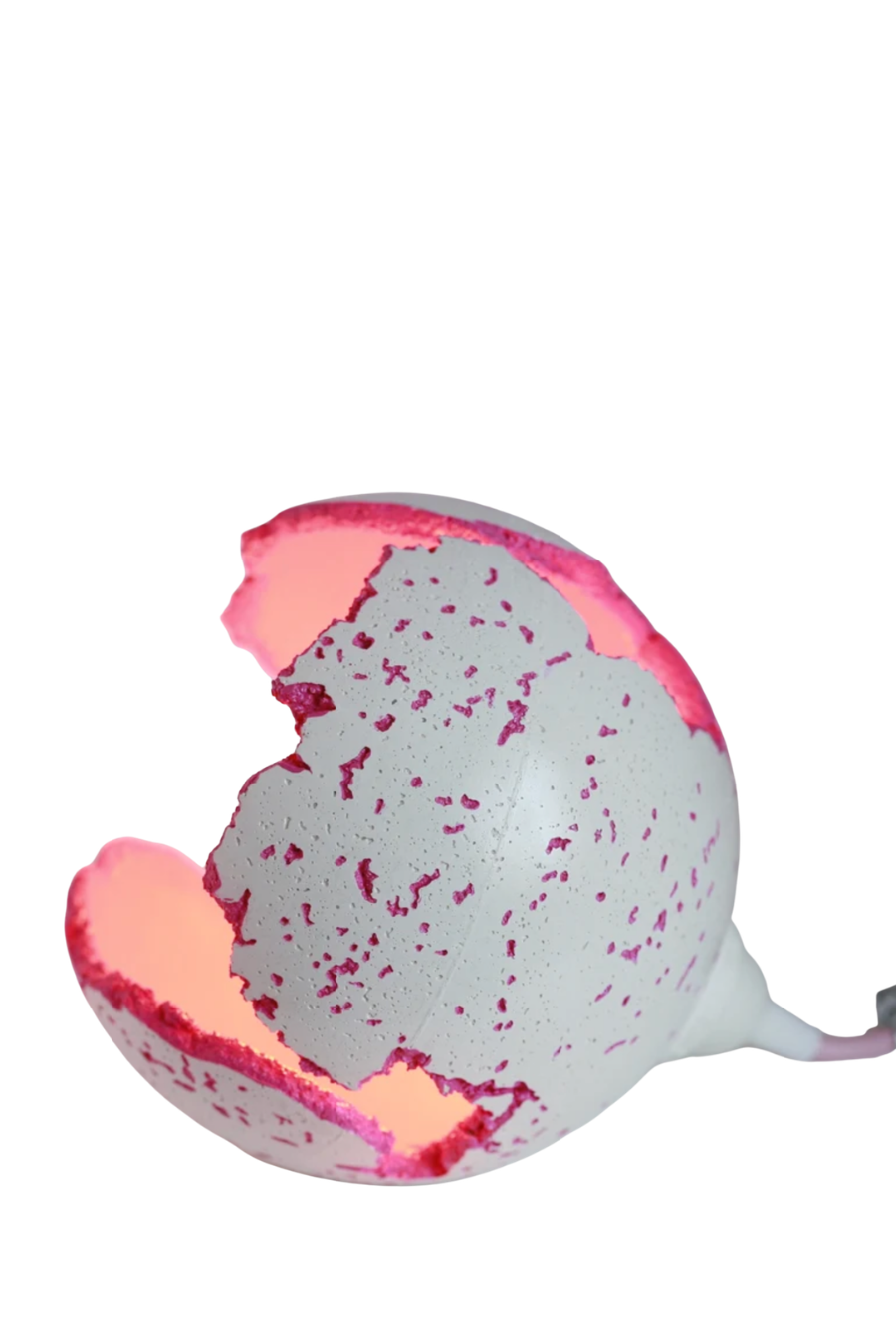 White Concrete & Bright Pink Sphere Table Lamp
