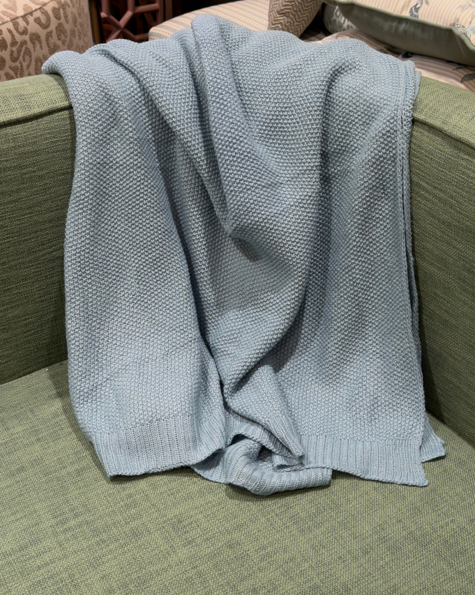 Aqua Knitted Throw