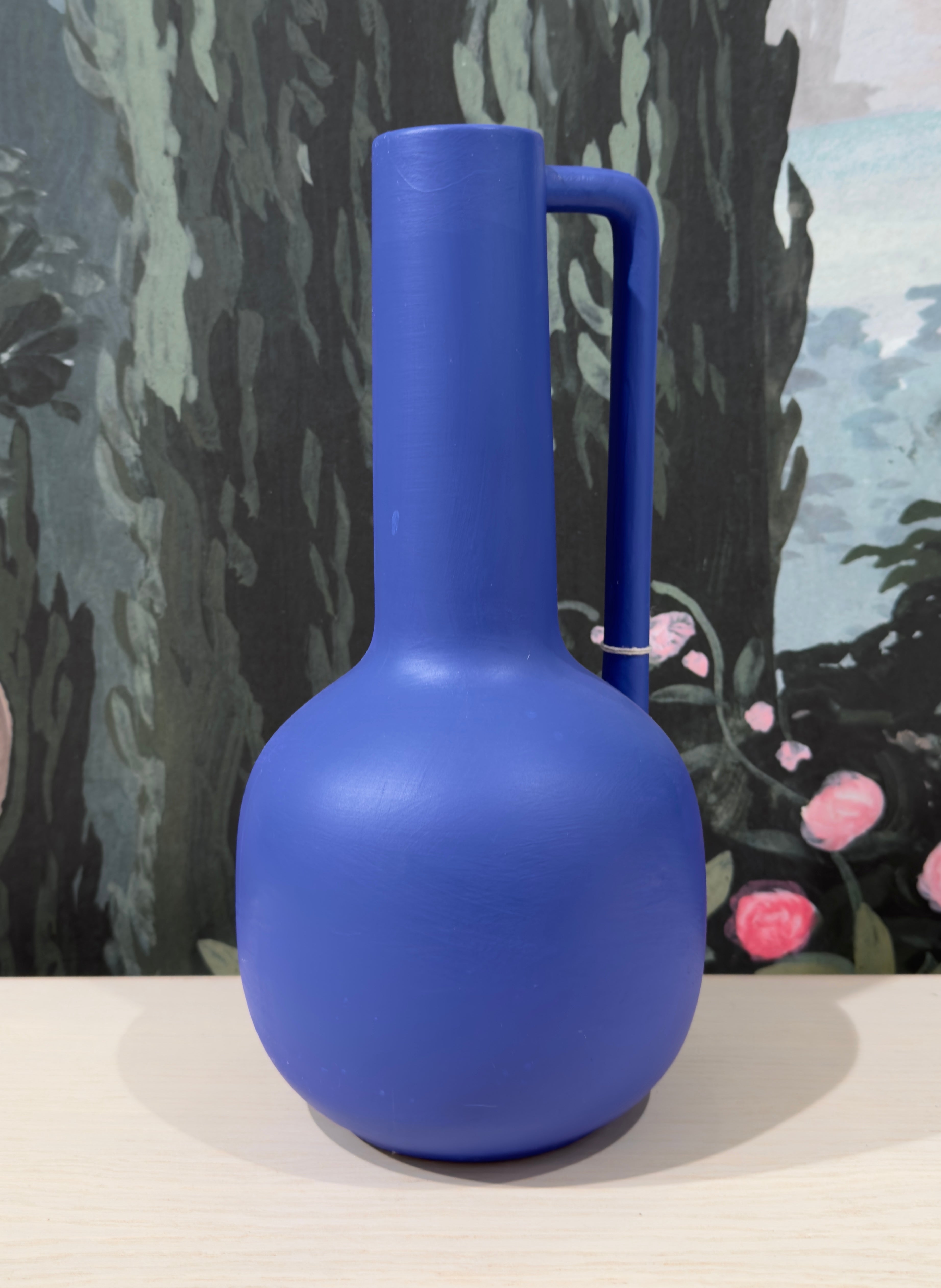 Yves Blue Vase with Handle