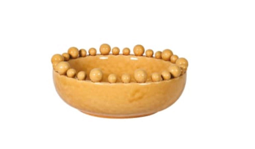 Mustard Bobble Edged Bowl