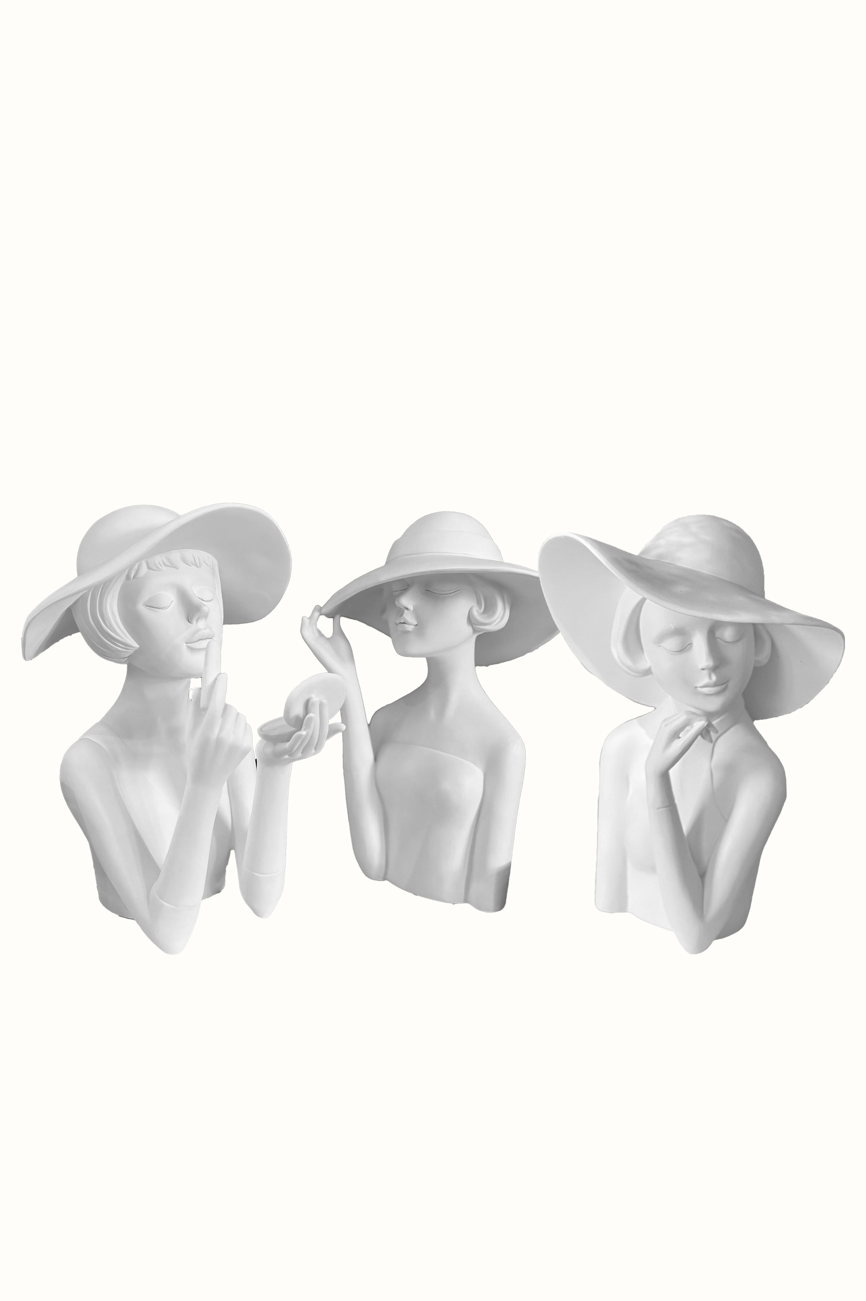 White Resin Ladies 'Cocos' (set of 3)
