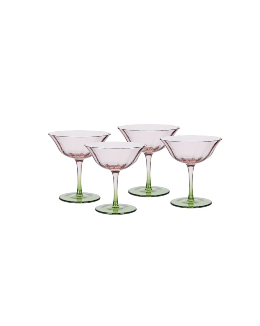 Set of 4 Fleur Coupe Glasses