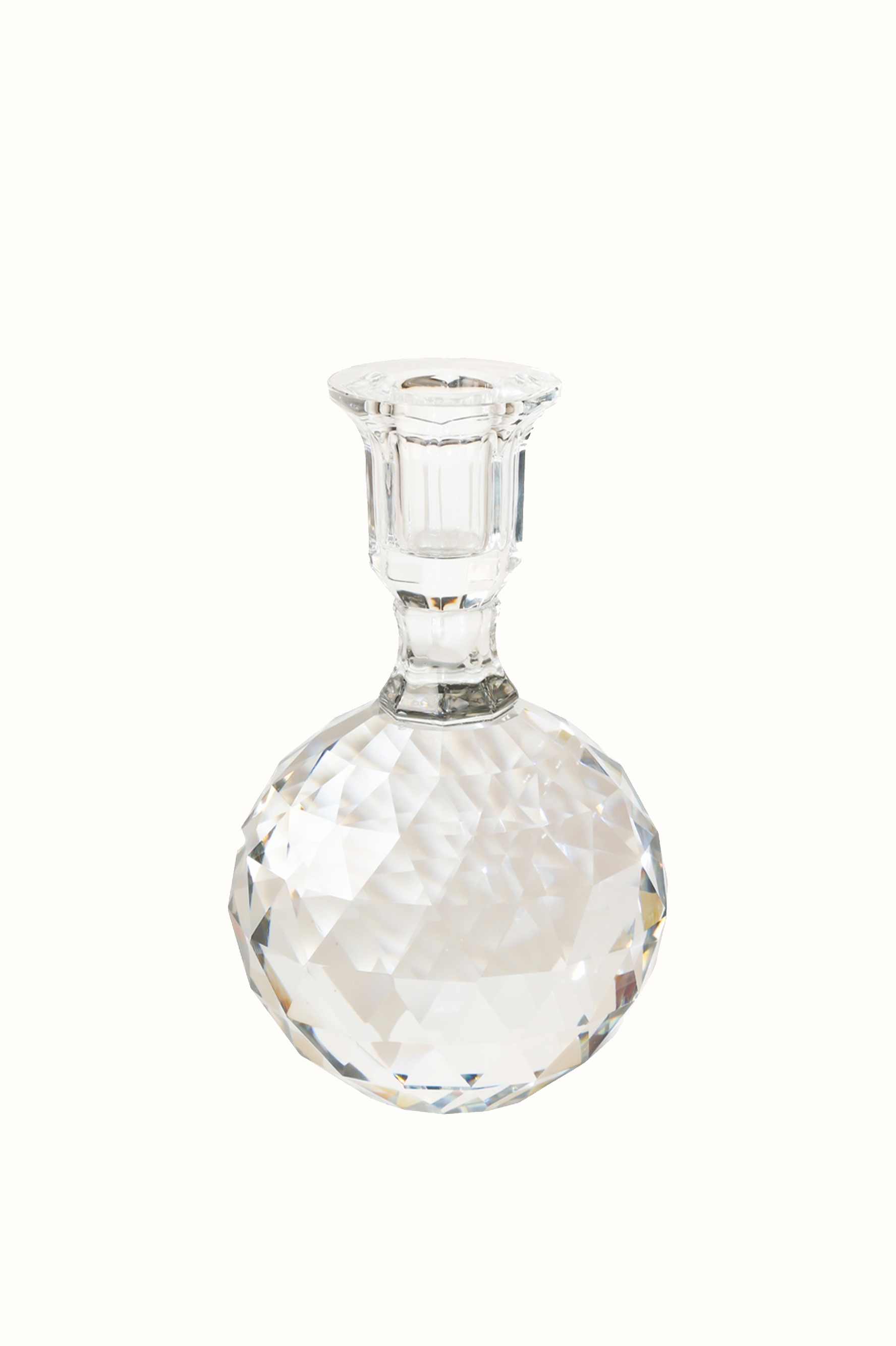 Engraved Crystal Candle Holder