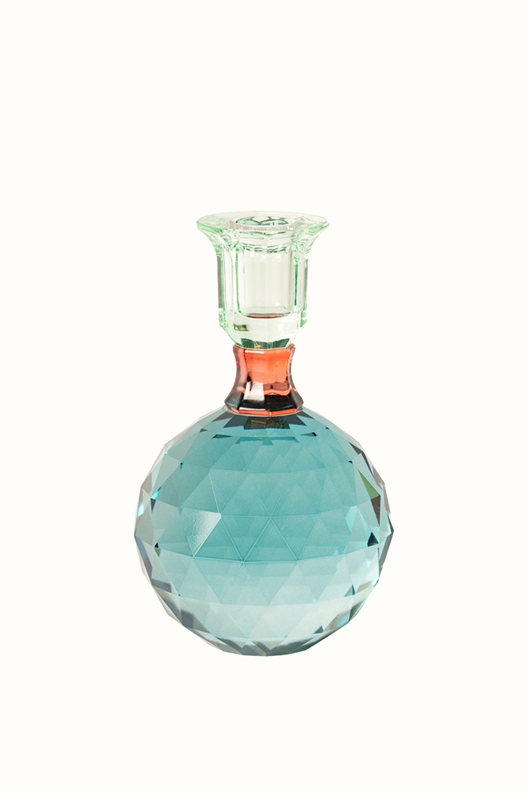 Engraved Crystal Candle Holder