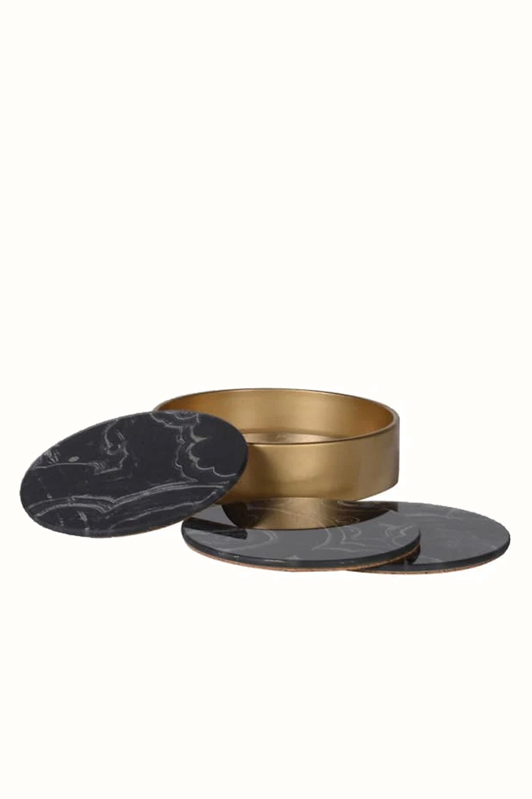 Marble Effect Glass Coasters with Holder (set of 4 coasters)