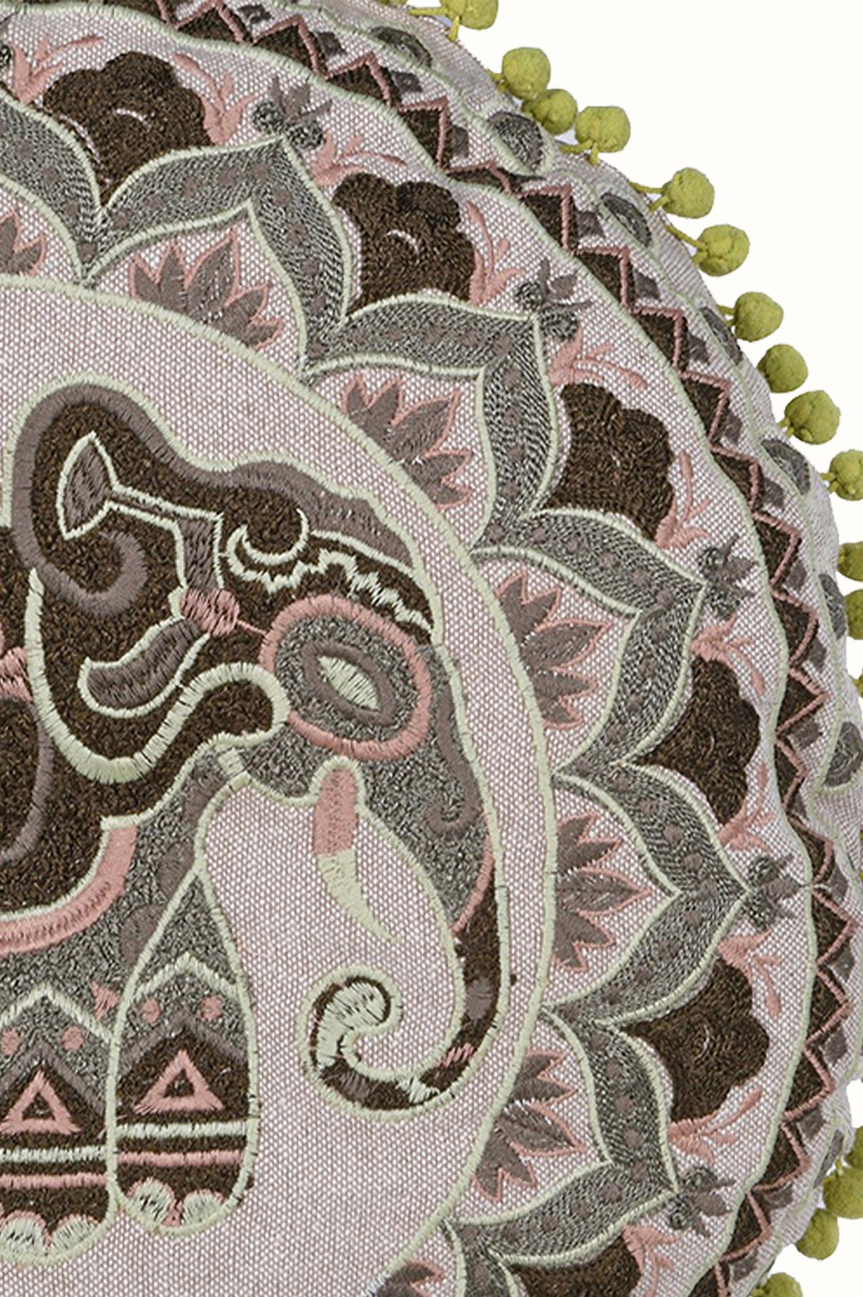 Embroidered Elephant Cushion