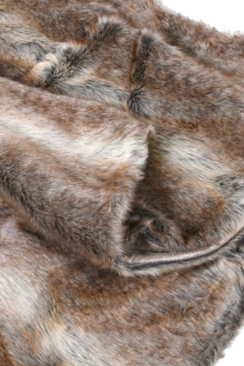 Large Chunky Stripe Faux Fur Throw