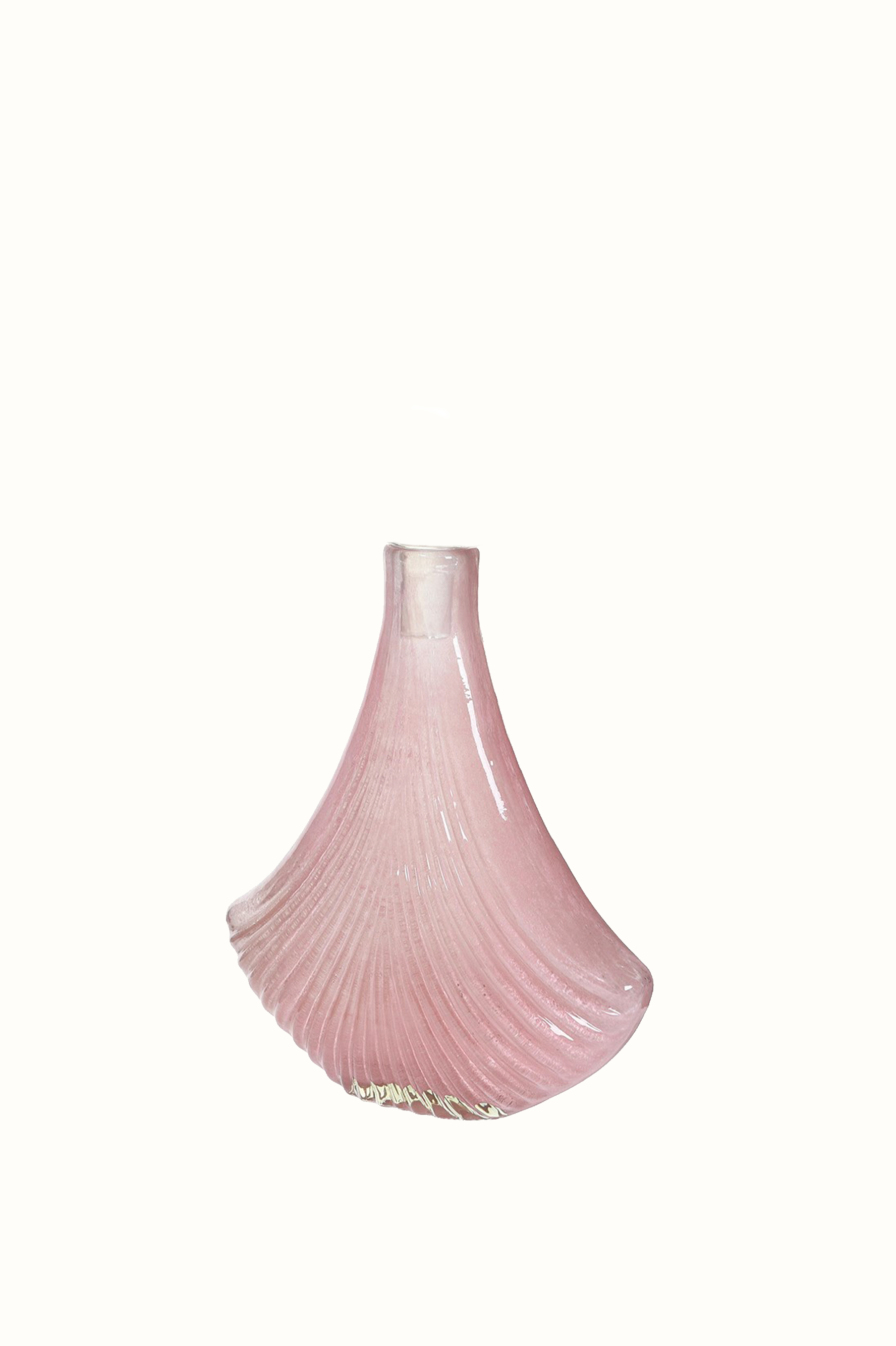 Pink Glass Fan Vase