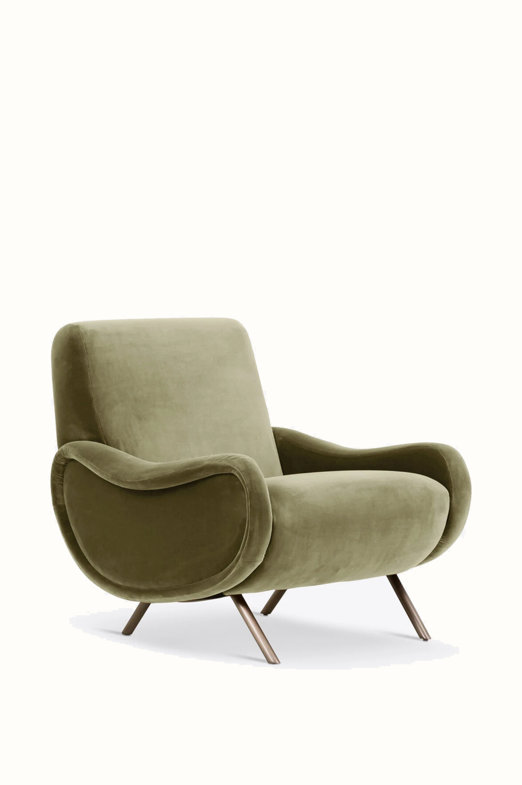 Mid-Century Modern Velvet Armchair