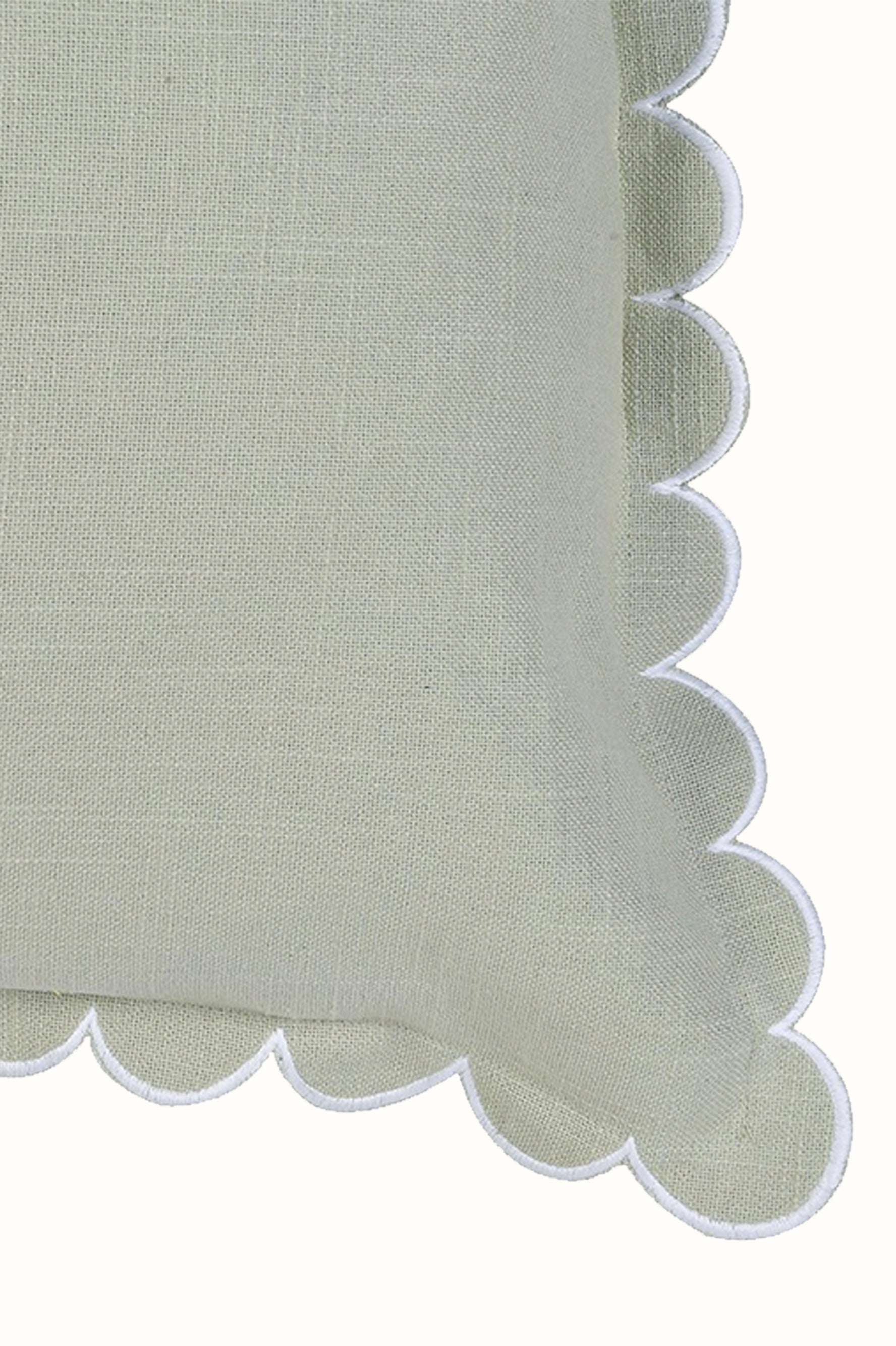 Mint Scalloped Cushion Cover
